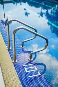 High angle view of swimming pool