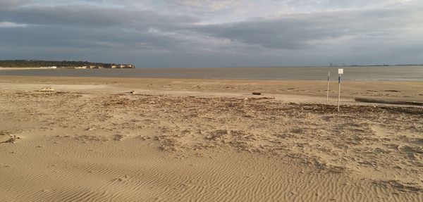 Scenic view of beach against sky