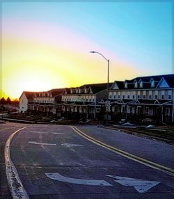 Railroad track at sunset