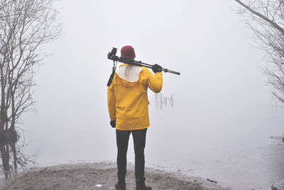 Full length of a man on snow