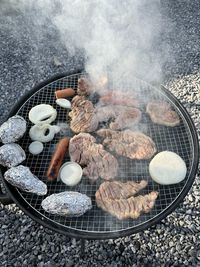 High angle view of food