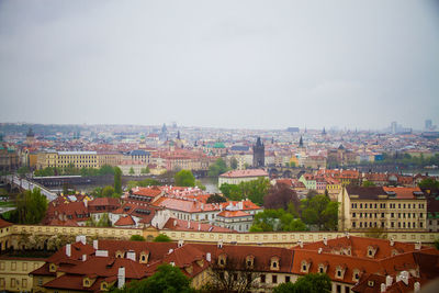 High angle view of townscape against sky