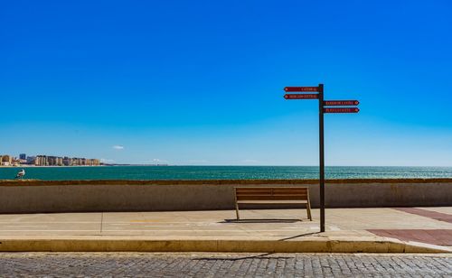 View of sea against blue sky