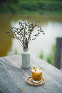 Close-up of vase on table