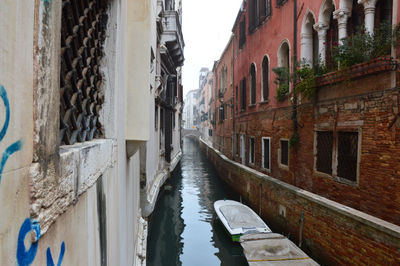 Canal amidst buildings against sky