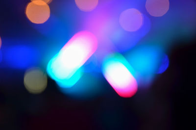 Defocused image of colorful lights at night