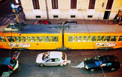 High angle view of traffic on road