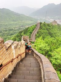 Tourists on mountain