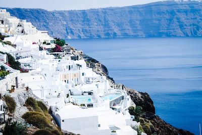 Scenic view of boats in sea