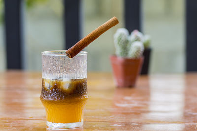 Close-up of drink on table