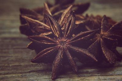 Close-up of christmas decoration on table