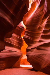 Walkway amidst antelope canyon