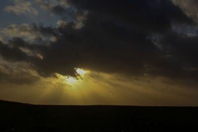 Scenic view of dramatic sky during sunset