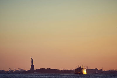 View of statue at sunset