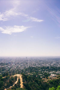 High angle view of townscape against sky
