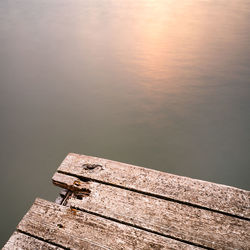 High angle view of pier over lake