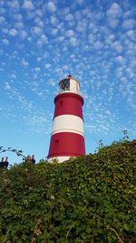 Low angle view of lighthouse against sky