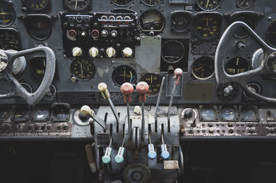 Control panel of abandoned airplane