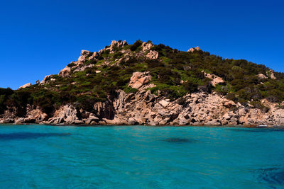 A view of the wonderful islands, sea and rocks of costa smeralda, sardinia, italy