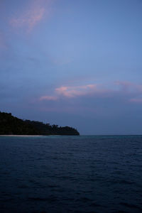 Scenic view of sea against sky at sunset