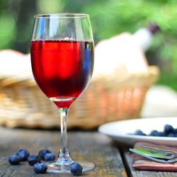 Close-up of red wineglass