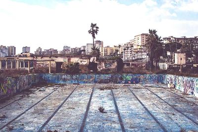 Buildings in distance with waterfront