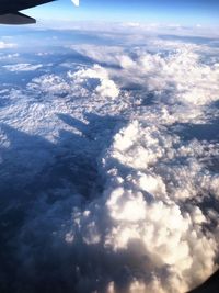 Aerial view of cloudscape seen from airplane