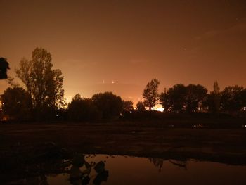 Scenic view of landscape at sunset