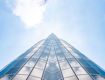 Low angle view of modern building against sky