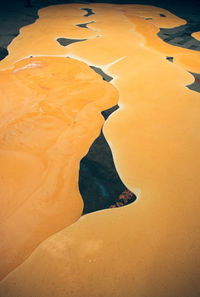 High angle view of sand dune on beach