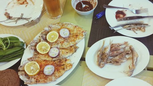 Close-up of food served in plate