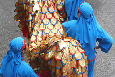 High angle view of people during carnival