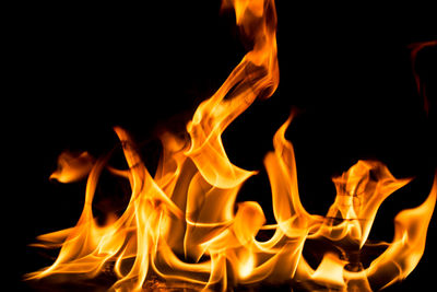 Close-up of bonfire at night