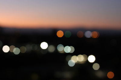 Defocused lights at night