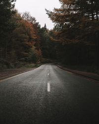 Empty road amidst trees