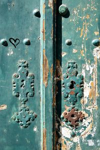 Full frame shot of rusty metal door