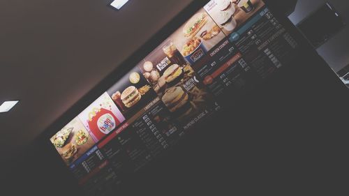 High angle view of illuminated lighting equipment