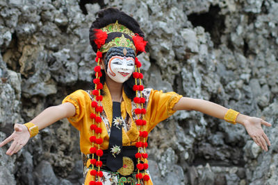 Traditional mask dance from cirebon, west java, indonesia