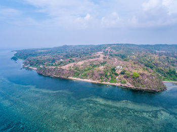 High angle view of sea against sky