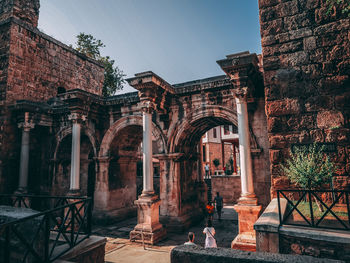 Exterior of historic building against sky