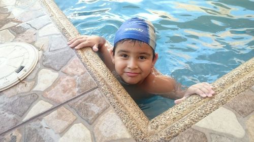 High angle view of swimming pool