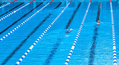 High angle view of swimming pool