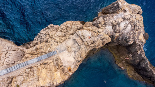 Rock formations in sea