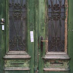 Close-up of closed wooden door