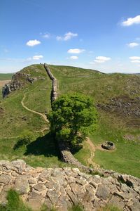 Scenic view of land against sky