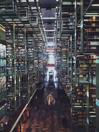 Books on shelf in library