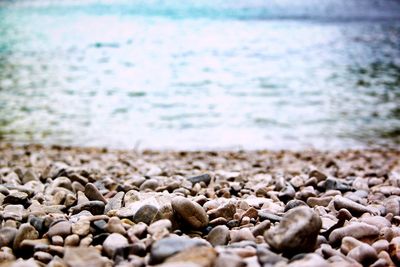 Surface level of pebble beach