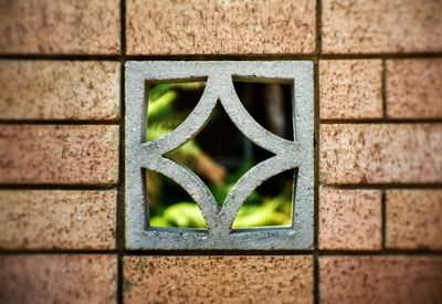 Close-up of window on wall