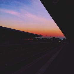 Railroad tracks at night