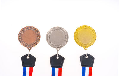 Close-up of candies against white background